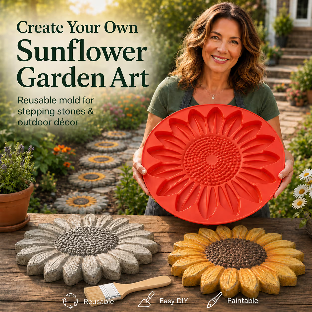🌻 Reusable Garden Art Mold – Make Your Garden Truly One of a Kind