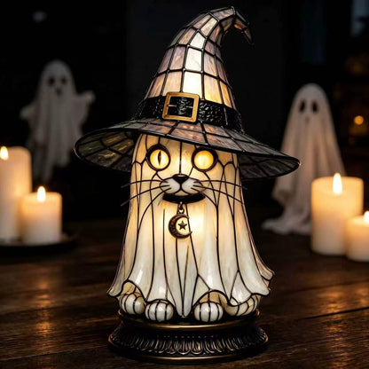 🔥Limited-time half-price sale 🎁Gothic Halloween Witch Cat Table Lamp