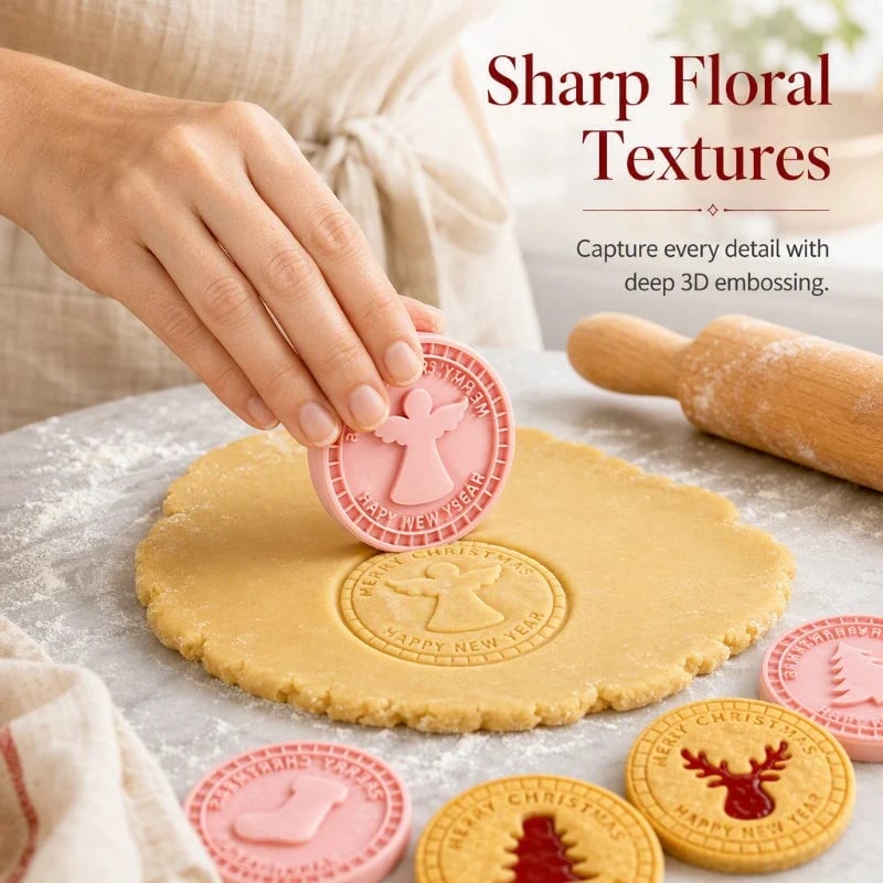 🔥50% OFF🎄Festive Christmas Cookie Cutter Set 3D Holiday Baking Stamps