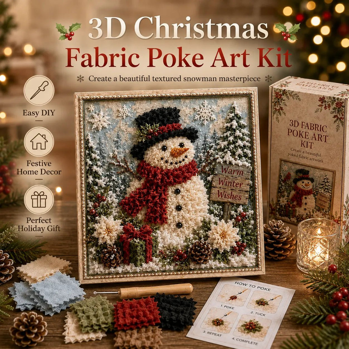 🔥 Half Price Offer - 🎄 3D Christmas Fabric Stamping Set
