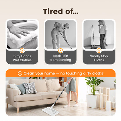 👑 50% off！🏆Disposable Dust Mop with 10 Reusable Cloths