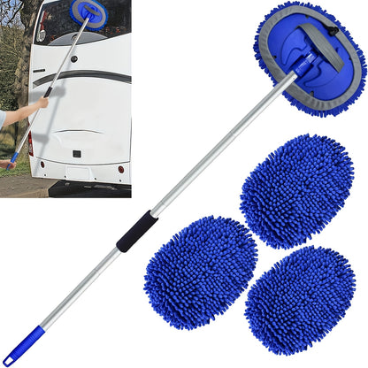 🚗 50% OFF🧽Car Wash Brush Mop 63" Long Handle Extendable Cleaning Mitt(3 *Mop Head)