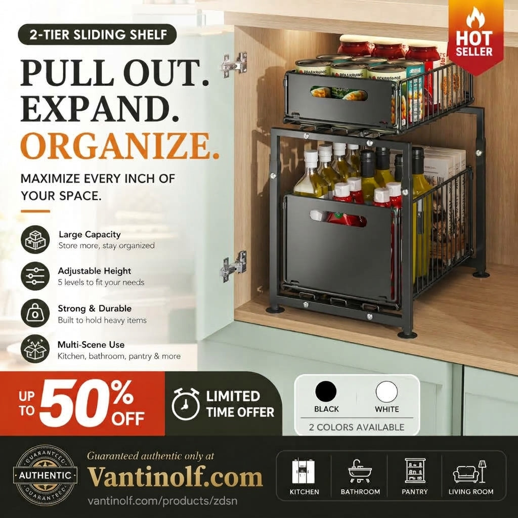 📦 Get 50% off—limited to the first 50 customers! Double-layer pull-out storage rack
