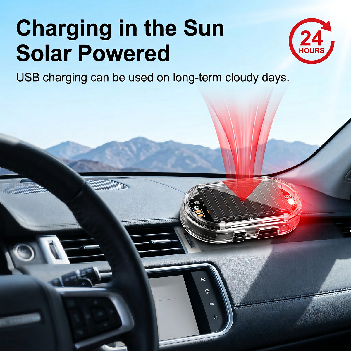 🔥BUY 1 GET 1 FREE🚗Solar Powered Fake Car Alarm Light Auto LED Security Warning Flashing Light