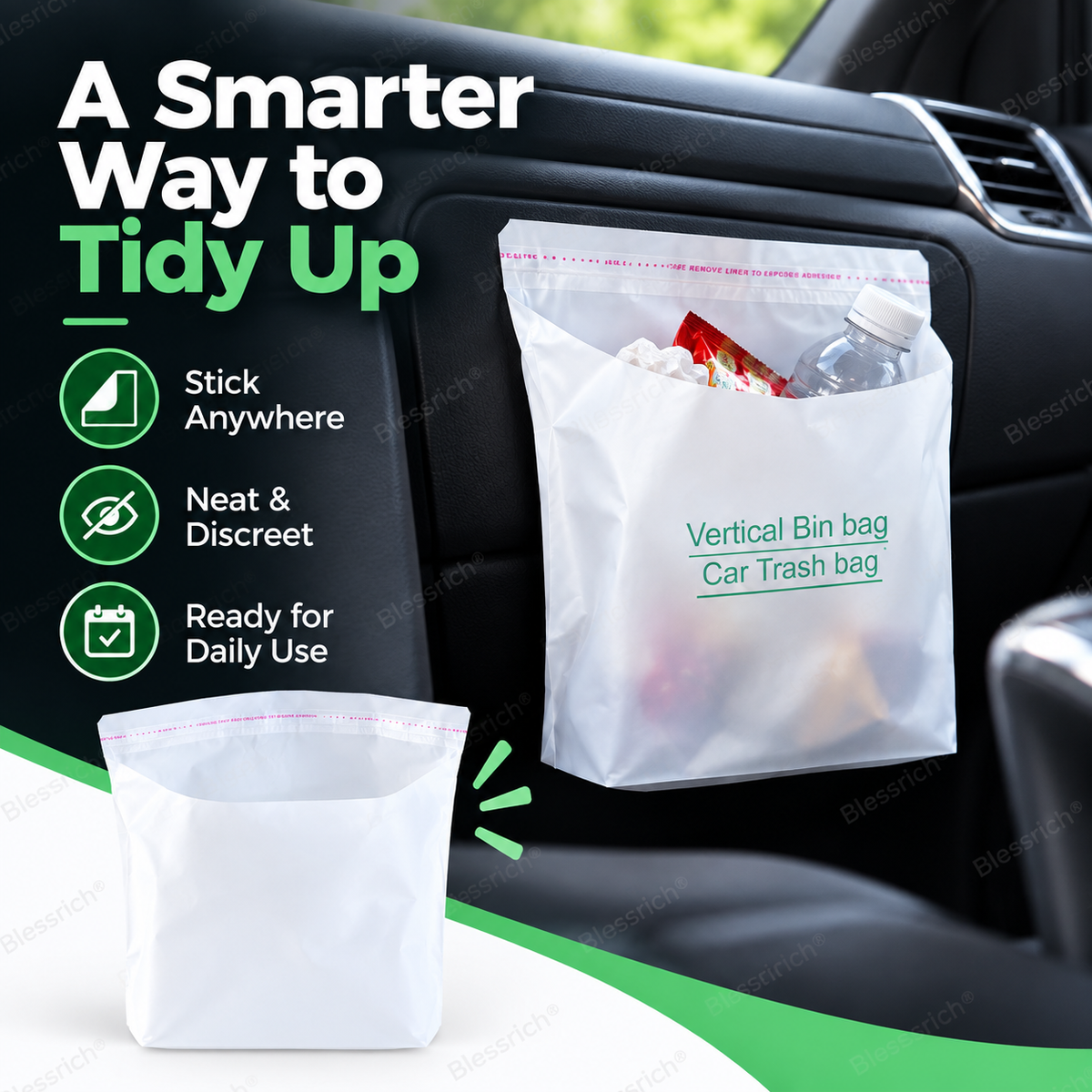 💞50K+ SOLD!🚗Self-Adhesive Car Cleaning Bags Car Trash Bag🧹✨