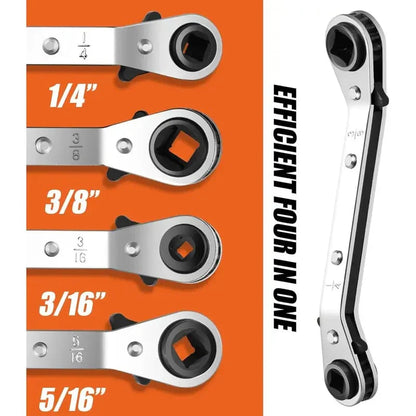 50% off the first 100 customers on the 4-in-1 HVAC ratchet wrench set with S2 hex bit adapter.