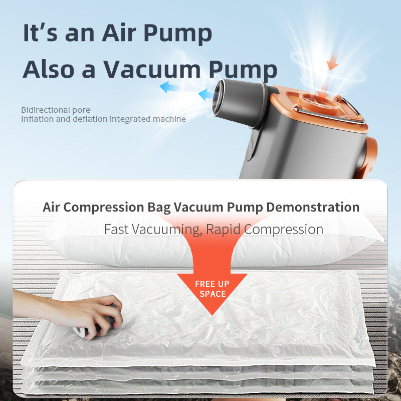🔥50% off🔥Mini Wireless Electric Air Pump | Pocket-Sized Rechargeable Inflatables Deflator | Portable Camping Lantern & Vacuum Storage Pump with Multi-Nozzles