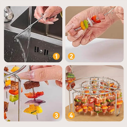 🔥Air Fryer Skewers Rack 🍢 Stainless Steel Vertical Skewers Rack