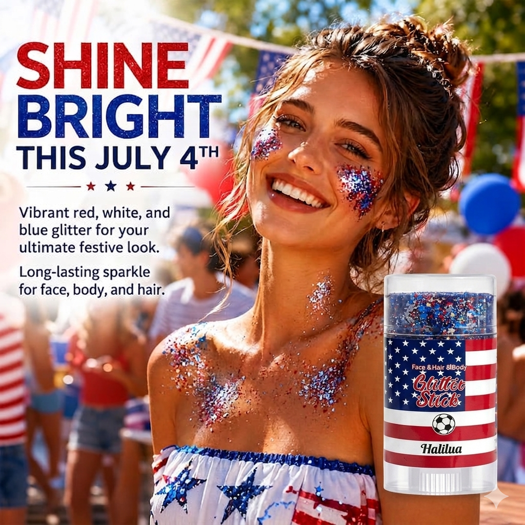💥50%OFF🦅4th of July Glitter Stick✨Red, White & Blue Body & Hair Sparkle