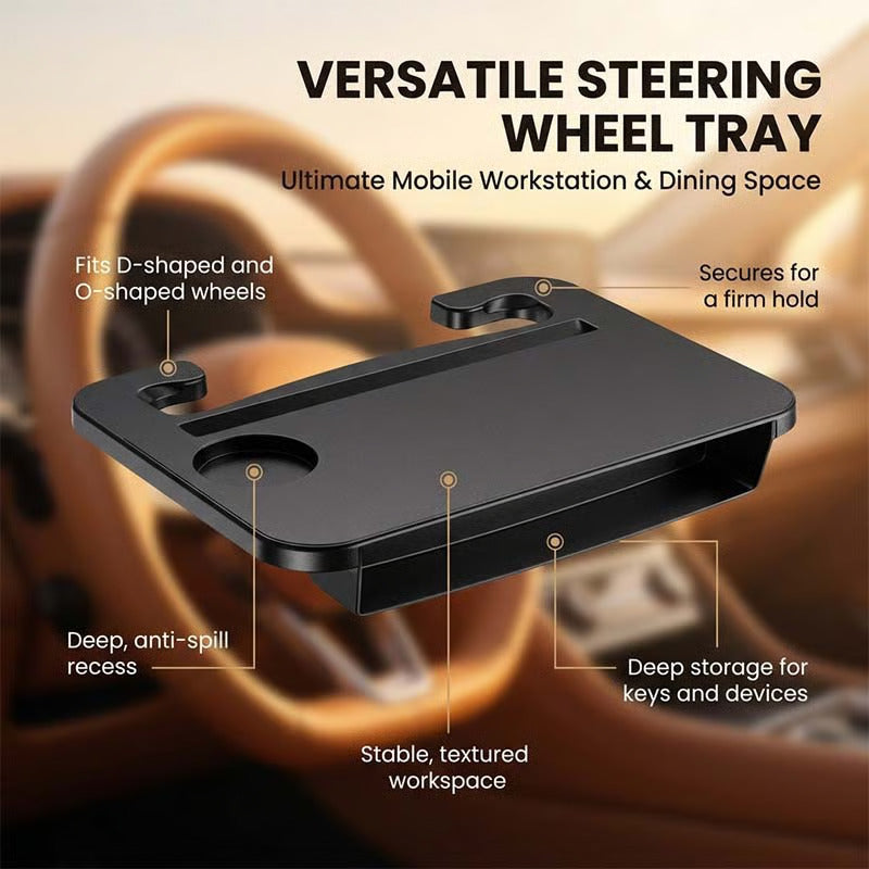 ✨50% Off For A Limited Time✨2-in-1 Car Steering Wheel Desk & Seat Gap Organizer Tray