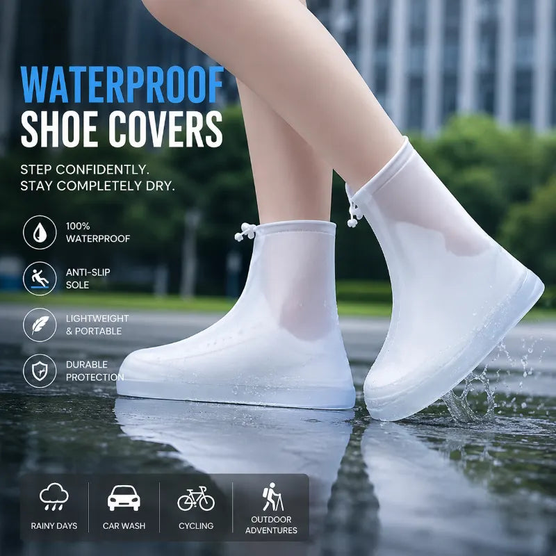 🌦️Waterproof Shoe Covers with Zipper & Adjustable Drawstring