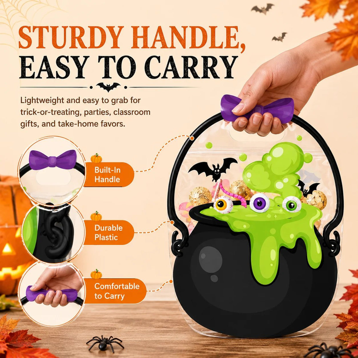 🎃 2026 Halloween Early Deal! 🎉Halloween Goodie Bags 🧡 Pumpkin & Cauldron Treat Bags