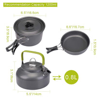 With Black nesting pots and kettle（Includes a folding spoon and bamboo spatula）