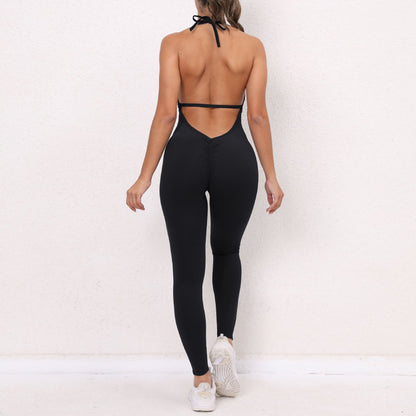 Lace-up Backless Jumpsuit