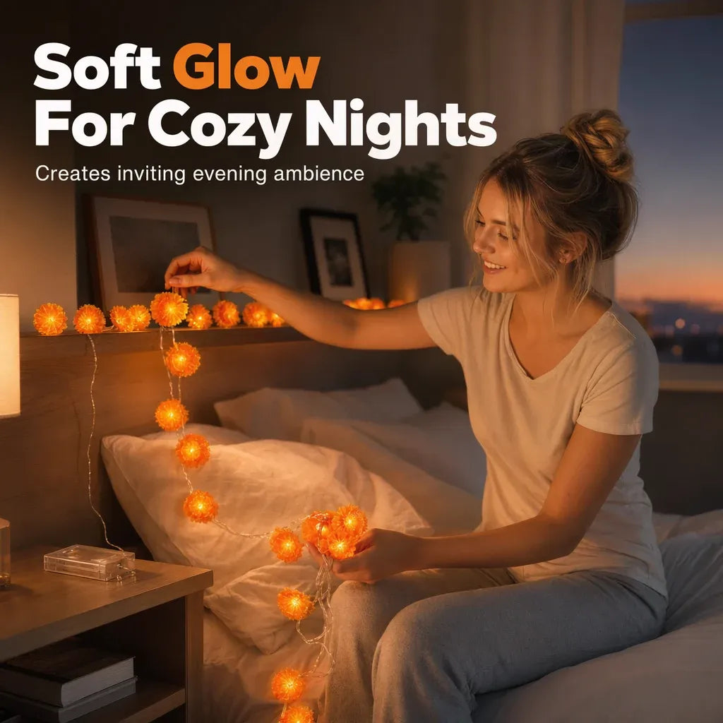 🌼Last Day Special Offer🎃Artificial Marigold LED String Lights