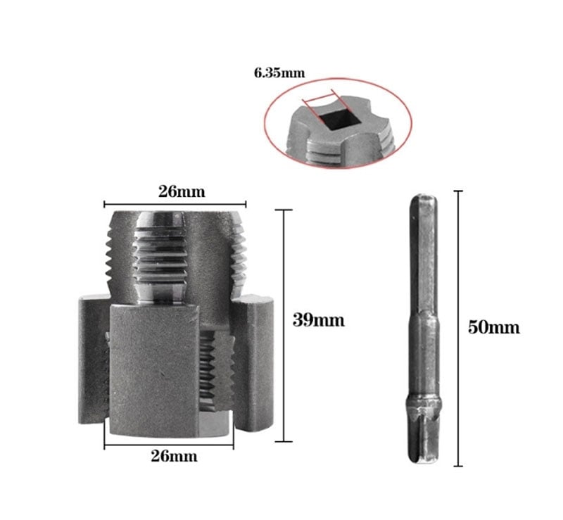 🪛1/2'' and 3/4'' Water pipe internal and external integrated threader