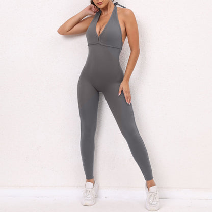 Lace-up Backless Jumpsuit