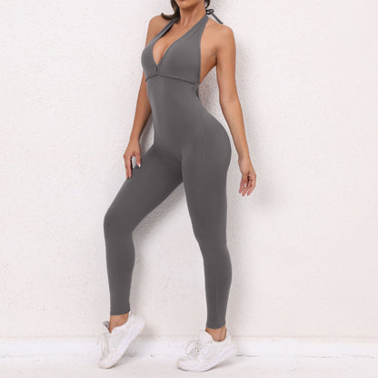 Lace-up Backless Jumpsuit