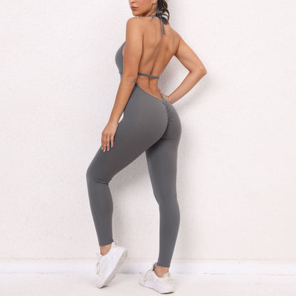 Lace-up Backless Jumpsuit