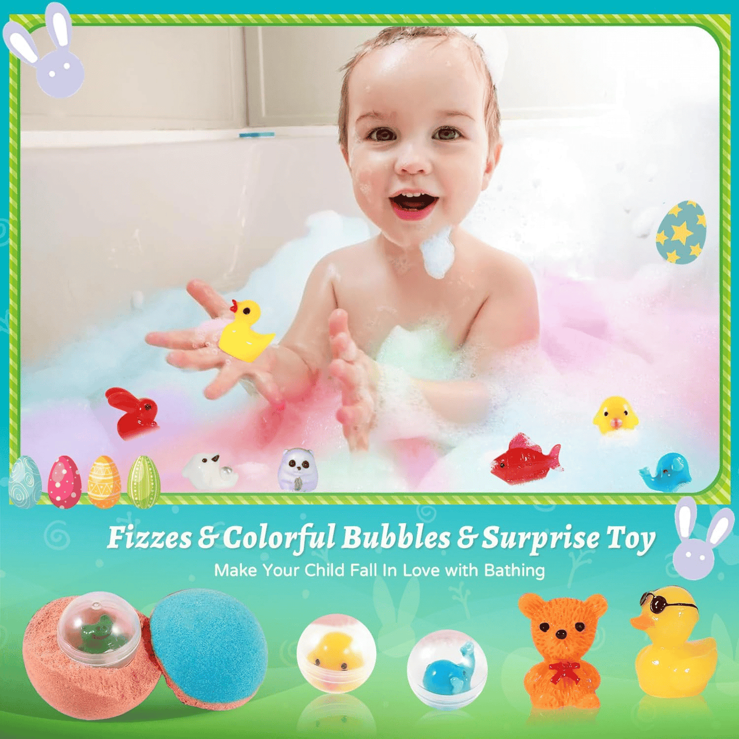 💥50%OFF🛁 Natural Bath Bombs for Kids with Mega Bubbles & Surprise Inside✨