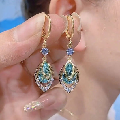 ⏳2026 Luxury Collection ⏰Sky Blue Drop Dangle Hoop Earrings💧💍