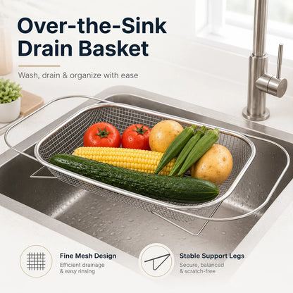 🎉💦 Expandable Over-the-Sink Strainer Basket