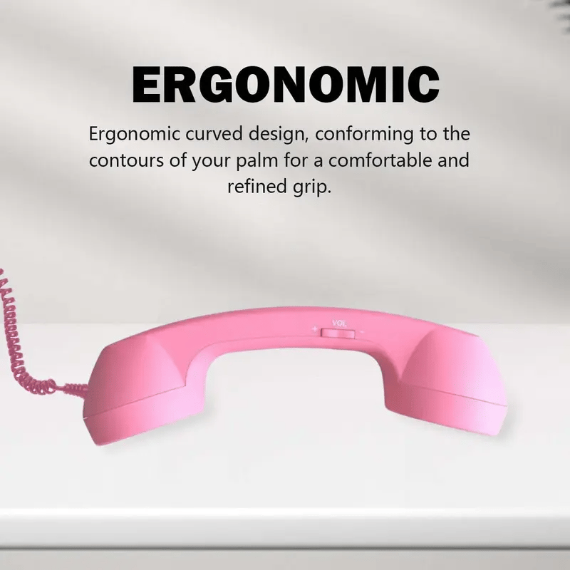 📞50% OFF NOW! Vintage Retro Telephone Handset – Wired Retro Phone Receiver for Smartphones, Ergonomic Curved Old-School Phone Handset, Cute Aesthetic Accessory & Unique Gift for Home & Desk