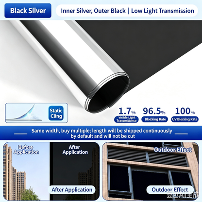 🔥Buy 1 Get 1 Free for the First 50 Customers🎁🔥Anti-Peeping One-Way Window Film, Sun Block Privacy Sticker🏠
