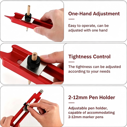 🧰New aluminum alloy🔥Irregular Contour Measuring Radian Ruler with Lock