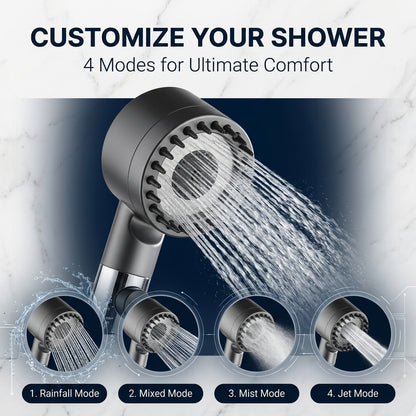 🔥Limited-time 50% off✨Filter shower head（Includes 5 filter cartridges + bracket + 1.5-meter hose.）