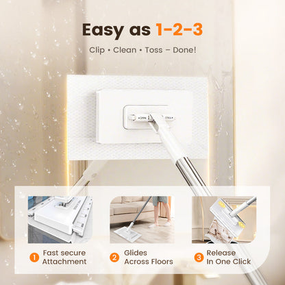 👑 50% off！🏆Disposable Dust Mop with 10 Reusable Cloths