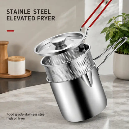 🍟 Limited-Time Half-Price Offer: Premium Stainless Steel Mini Deep Fryer & Oil Draining Set for Home Use
