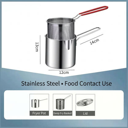 🍟 Limited-Time Half-Price Offer: Premium Stainless Steel Mini Deep Fryer & Oil Draining Set for Home Use