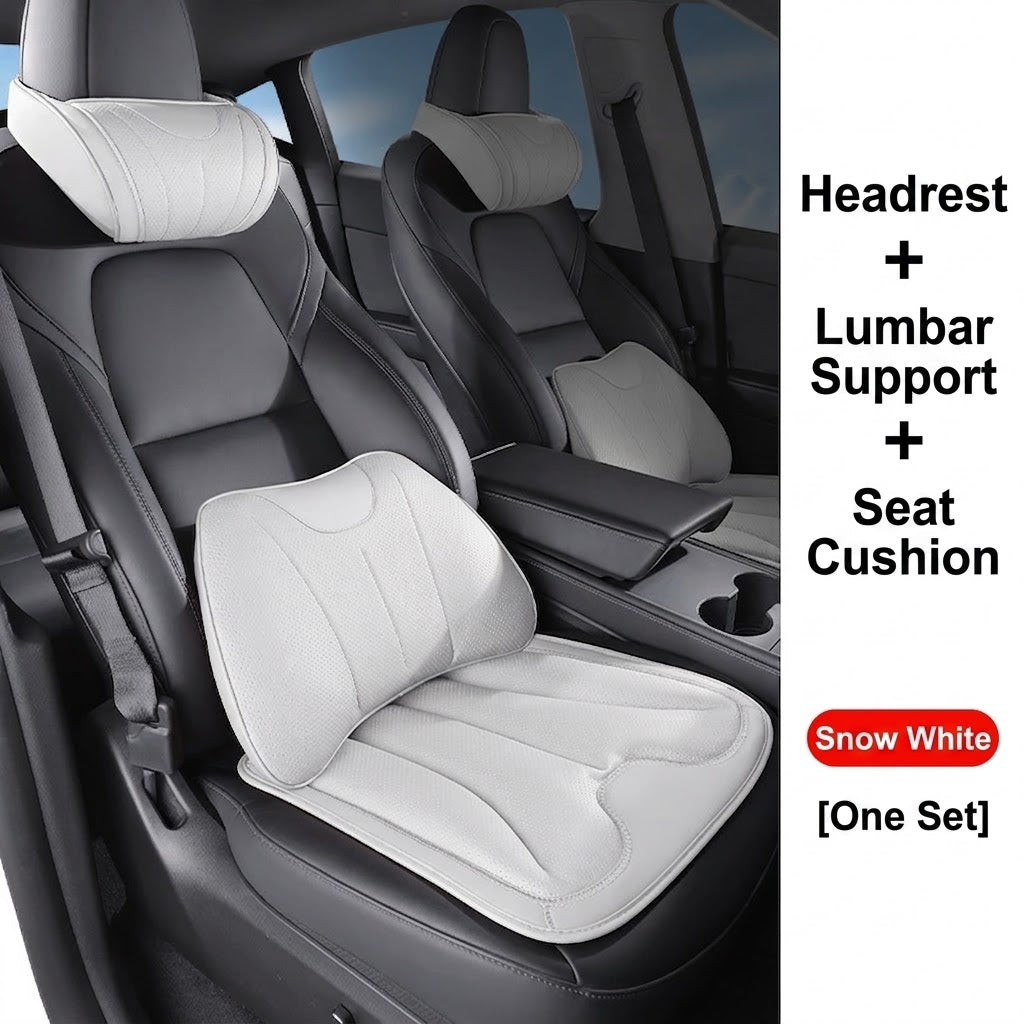 🔥50% OFF🎉Luxury Nappa Leather Car Neck Pillow – Premium Comfort & Support