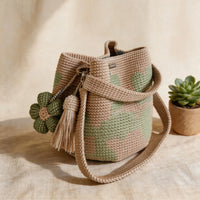 Green- Floral Tote Bag