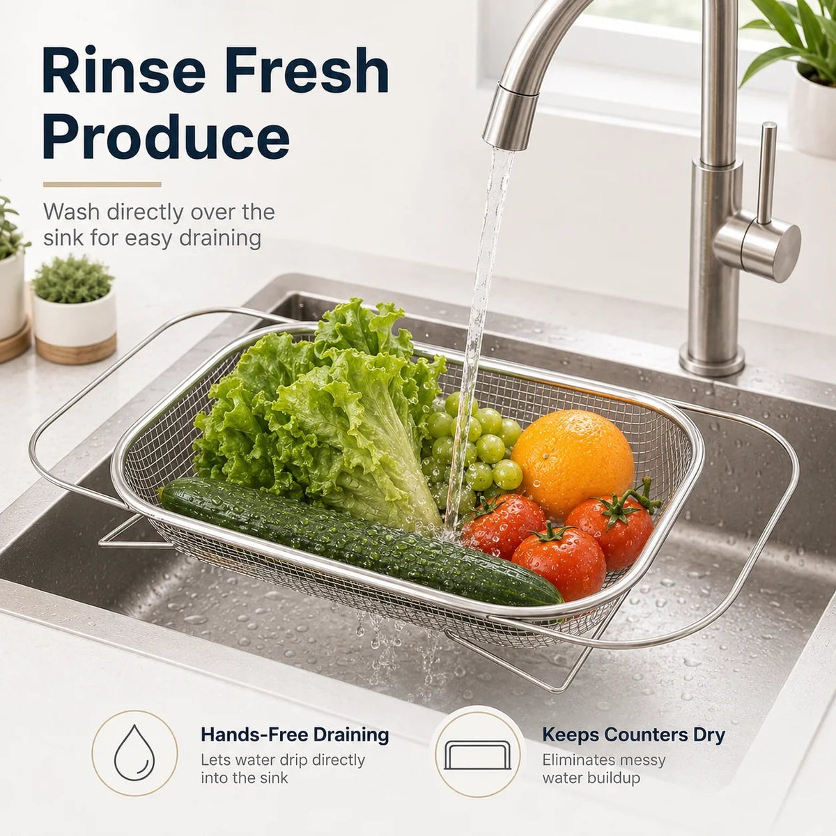 🎉💦 Expandable Over-the-Sink Strainer Basket