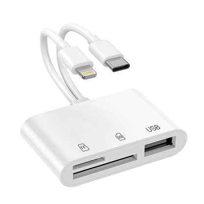💥50% discount🔌 5-in-1 SD Card Reader for iPhone & USB-C – Fast Photo & Video Transfer Adapter