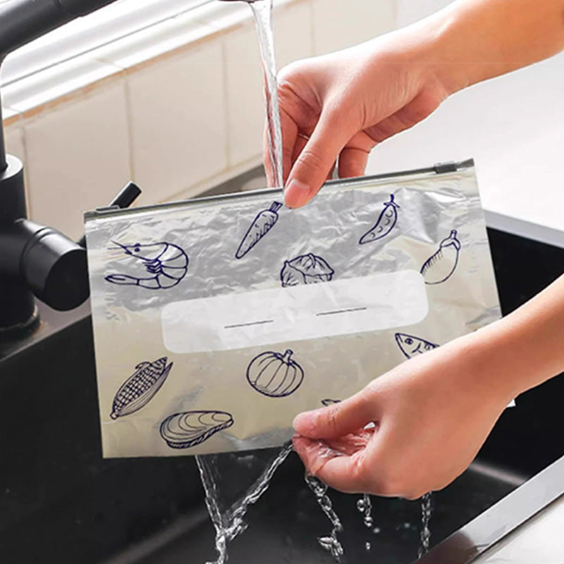 🥳2026 HOT SALE🥳💞50K+ SOLD!⏳🔥Global bestseller🍗Reusable Aluminum Foil Sealable Storage Bags🥦