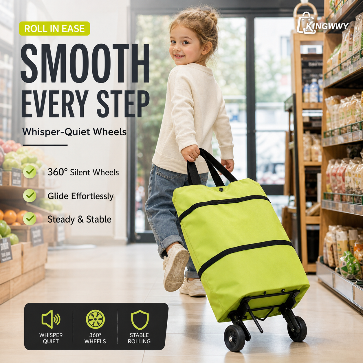 📢📢Buy 1 Get 1 Free⏰2-in-1 Foldable Shopping Cart