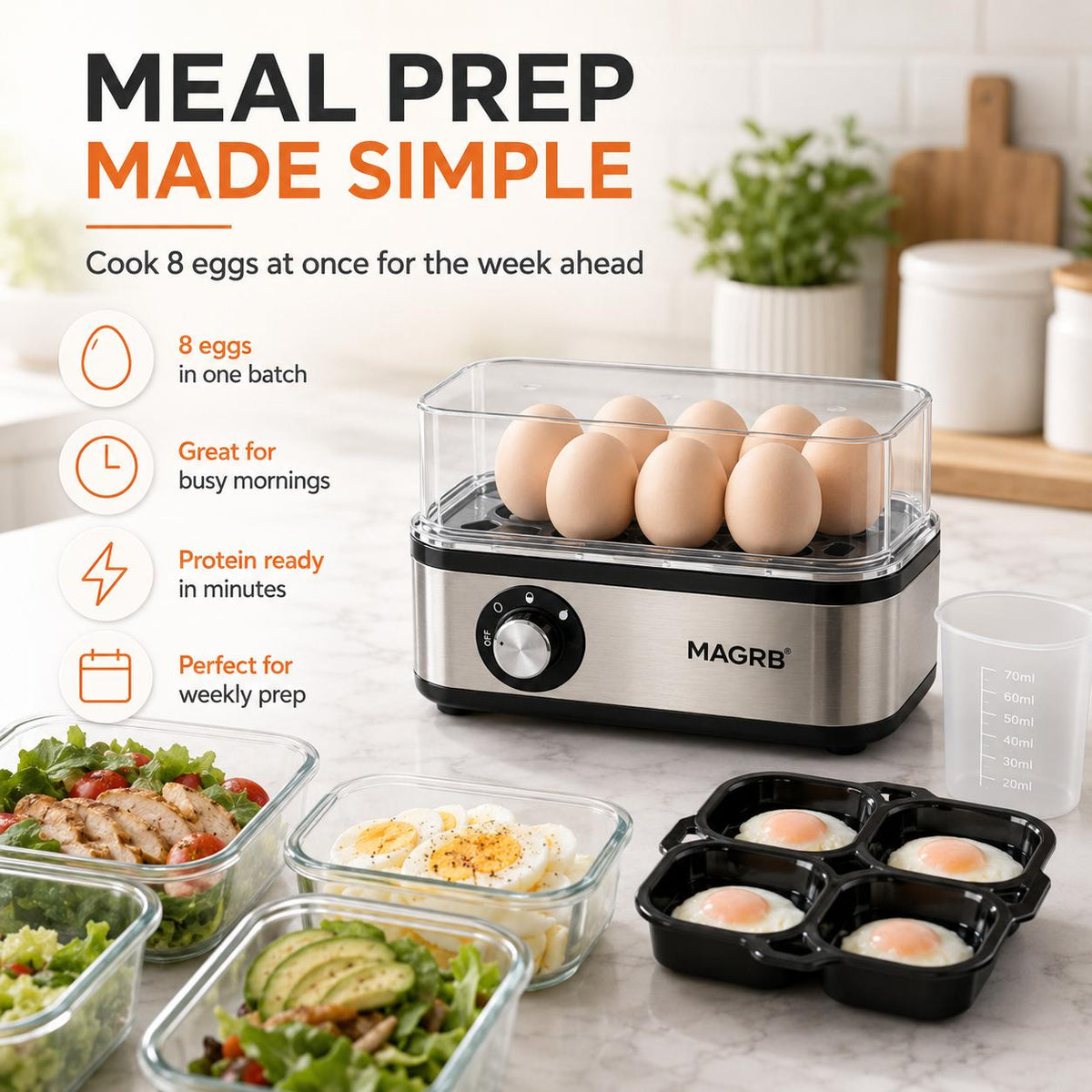 🔥Early Black Friday-Multifunctional Egg Steamer with Clear Lid