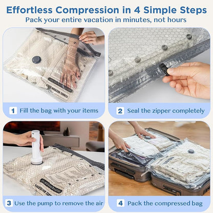 50% off 🔥 Wireless travel vacuum compression storage bag set, reusable ~ Increases space by up to 80%