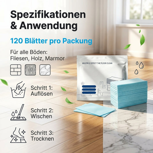 ✨ Multifunktionale Bodenreinigungstücher 🧹 120 Stück. Ihr praktischer Alltagshelfer.