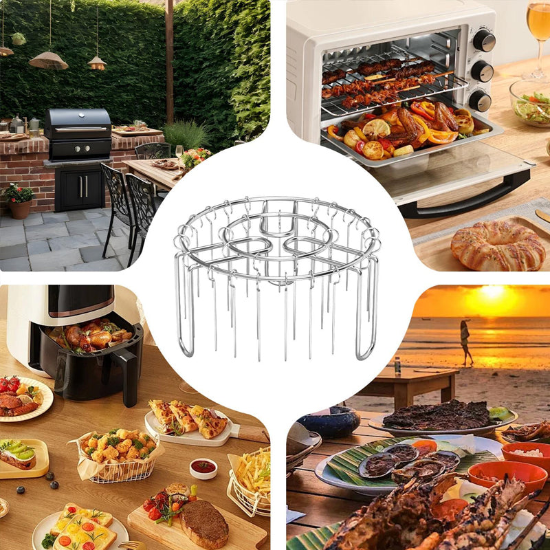 🔥Air Fryer Skewers Rack 🍢 Stainless Steel Vertical Skewers Rack