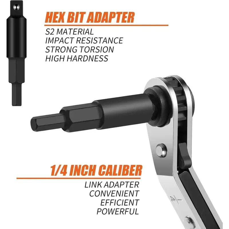 50% off the first 100 customers on the 4-in-1 HVAC ratchet wrench set with S2 hex bit adapter.