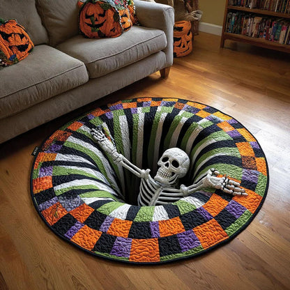 🎃First 50 Customers Enjoy 51% oFF🔥3D Skeleton Vortex Quilted Round Halloween Rug
