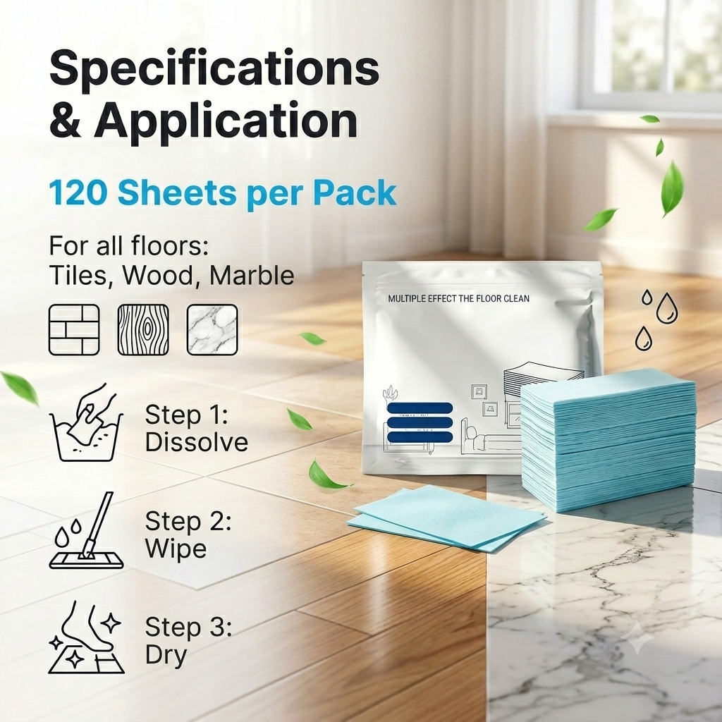 ✨ Multifunctional floor cleaning sheets 🧹 120 pieces. Your practical everyday helper.