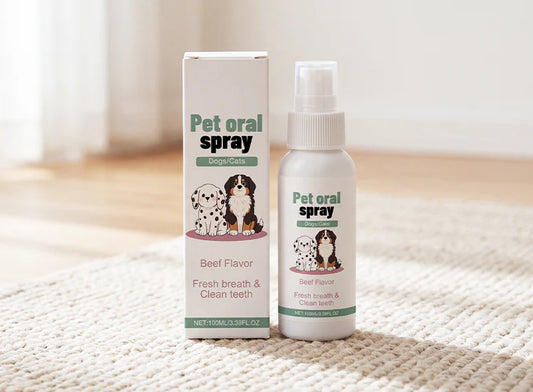 ✨Buy 1 Get 1 Free✨Pet Oral Spray Breath Freshener, Natural Teeth Cleaning Spray for Dogs & Cats