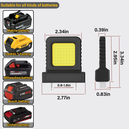 🔥High-brightness floodlight - compatible with all power tool batteries