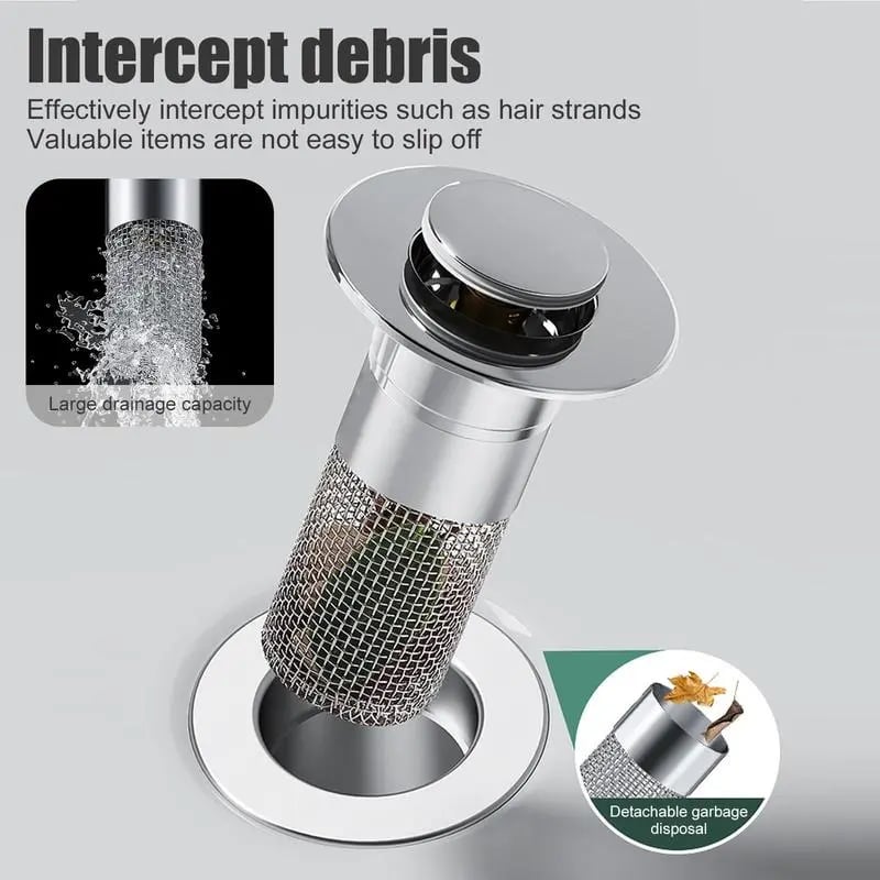 🔥 Buy one get one free 🛡️ Universal Pop Up Sink Drain Filter
