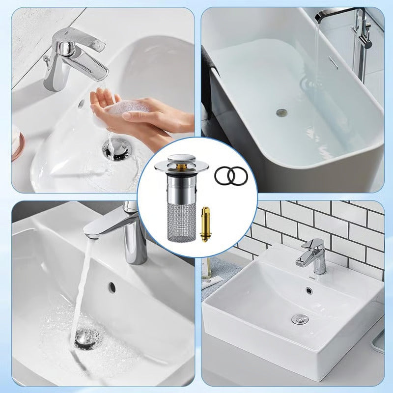 🔥 Buy one get one free 🛡️ Universal Pop Up Sink Drain Filter
